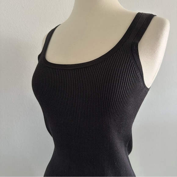 Vintage DKNY 100% Silk Ribbed Tank Top Black M - Picture 6 of 7